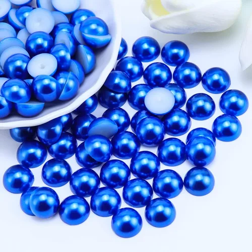 Miniatura 65 de 1500 PIEZAS 4mm Perlas Blancas de Media Parte Plana para Manualidades Joyería Álbum de Recortes Decoración de Uñas, Perlas de Parte Plana para Blanco