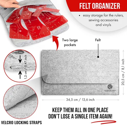 Miniatura 3 de Guía de regla de camiseta para alineación de vinilo – Guía de regla de camiseta para prensa de calor, herramienta de medición de camisa para prensa