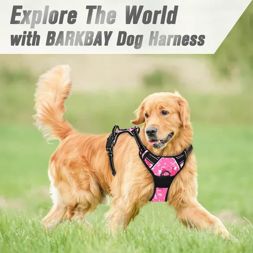 Miniatura 8 de BARKBAY - Arnés antitirones con clip frontal para perros, material resistente y reflectante, mango de fácil control para pasear perros grandes