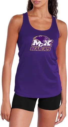 Miniatura 482 de Camiseta deportiva sin mangas oficial de NCAA Collegiate para mujer, con espalda cruzada, colección con logotipo primario