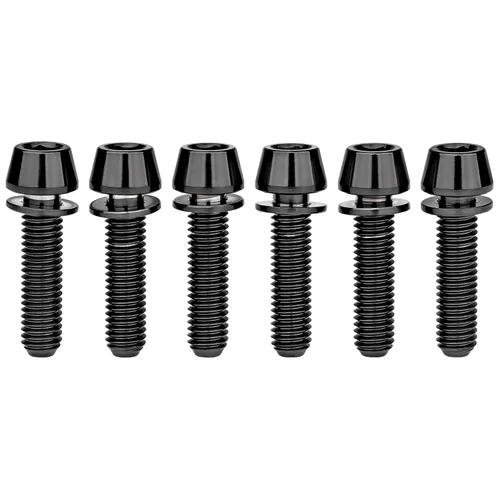 Miniatura 3 de Tornillos hexagonales de titanio M5x20mm con arandela Allen para vástago de bicicleta, paquete de 6 unidades (negro)