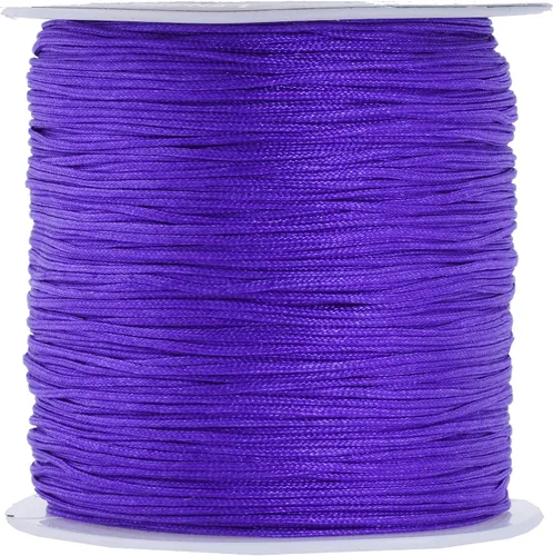 Miniatura 68 de Mandala Crafts Cordón de satén de nailon para la fabricación de joyas, 0.079 in, 55 yardas, cuerdas rojas de nailon, cordón de nudo chino para hacer