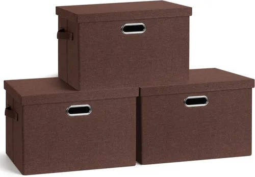 Miniatura 19 de Graciadeco Contenedores de almacenamiento plegables grandes de 17 pulgadas y 36 cuartos de galón con tapas, paquete de 3 cajas de almacenamiento