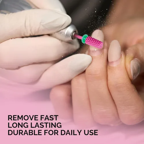 Miniatura 5 de MelodySusie Brocas de barril cónico para uñas, brocas de tungsteno de carburo de 3/32 pulgadas, adecuadas para manicura, pedicura, cutícula, esmalte