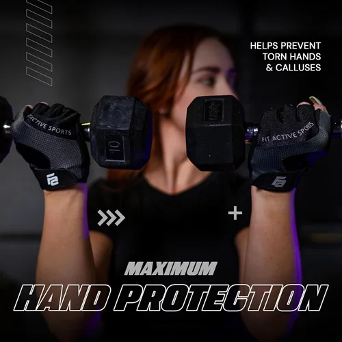 Miniatura 3 de Fit Active Sports Max Grip - Guantes de entrenamiento para levantamiento de pesas para levantamiento de pesas, ciclismo, entrenamiento de fitness