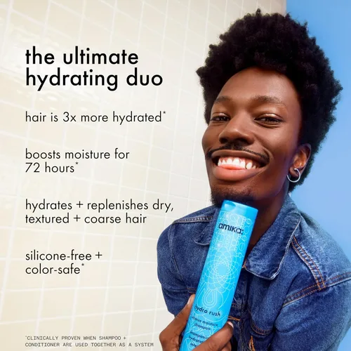 Miniatura 2 de amika hydro rush intense moisture shampoo with hyaluronic acid