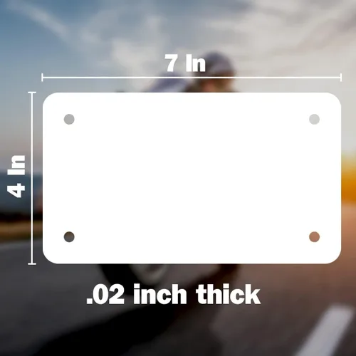 Miniatura 7 de Placa de matrícula en blanco de 4 x 7 pulgadas para motocicletas - Perfecta para diseños de vinilo personalizados y uso comercial DIY y proyectos