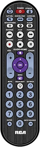 RCA Control remoto universal con botón grande de 5 dispositivos con transmisión