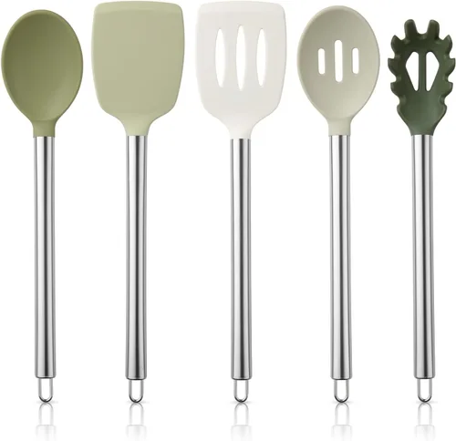Miniatura 9 de COOK WITH COLOR Juego de utensilios de cocina de silicona, juego de utensilios de cocina, utensilios de cocina de silicona fáciles de limpiar, Rojo