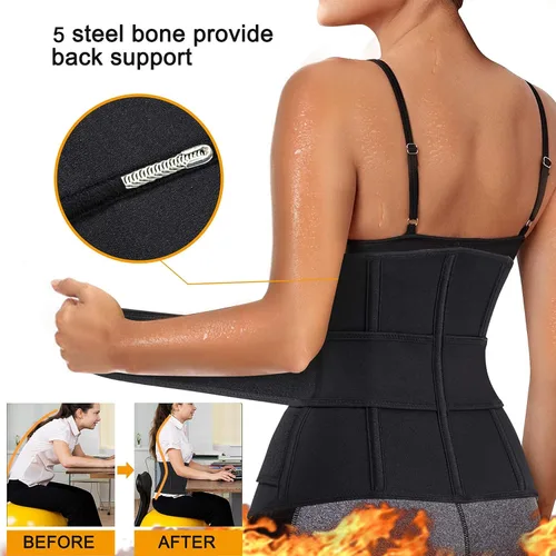 Miniatura 5 de Eleady Cinturón reductor de cintura para mujer, corsé adelgazante, moldeador de cuerpo, faja para sauna, banda de sudor, entrenamiento, fajas
