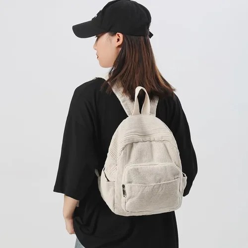 Miniatura 7 de Mochila pequeña para mujer y mujer, mochila estética, Beige, Tendencia