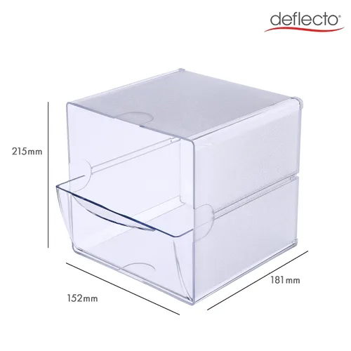 Miniatura 2 de Deflecto Organizador apilable de cubos abiertos, organizador de escritorio y manualidades, transparente, grande, 6 pulgadas de ancho x 6 pulgadas
