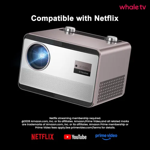 Miniatura 2 de Proyector inteligente con aplicación de transmisión incorporada de 2000 lúmenes ANSI, proyector de películas HAPPRUN Native 1080P con altavoz