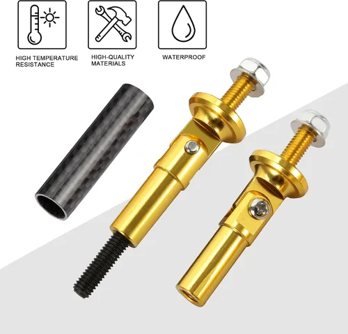 Miniatura 3 de TOMALL 2 piezas 45mm de fibra de carbono dorado para coche, varillas ajustables universales para parachoques delantero/trasero, soporte de divisor