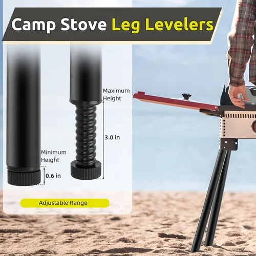 Miniatura 4 de Niveladores de patas de estufa de campamento ajustables, accesorios para estufas Camp Chef Explorer, apto para estufa de campamento al aire libre