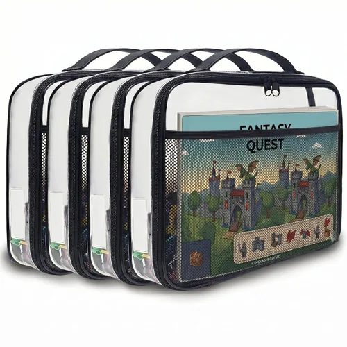 Miniatura 11 de holay Juego de 4 Paquetes de Bloques de PVC con Cremallera, Juguete, Arcilla, Estuche Organizador de Almacenamiento de Juegos de Mesa