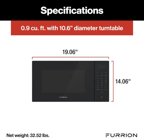 Miniatura 3 de Furrion RV Microondas - 0.9 pies cúbicos, Negro