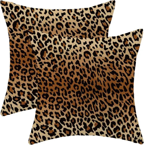 Miniatura 79 de Fundas de Almohada con Estampado de Antílope 16x16 Pulgadas Paquete de 2, Fundas de Almohada Decorativas con Estampado de Piel de Animal Marrón