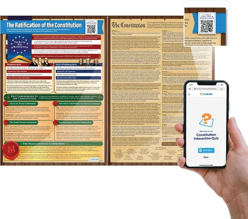 Daydream Education Carteles de la Constitución de los Estados Unidos – Juego de 2 – Grande 23.4 x 16.5 pulgadas – Laminado – Decoración de aula de