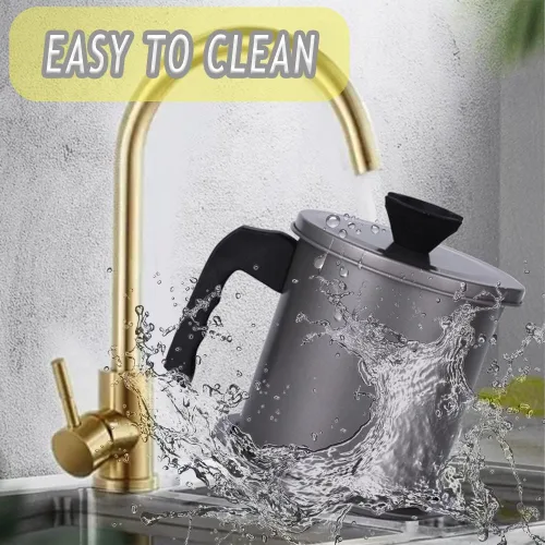 Miniatura 4 de Recipiente de grasa de tocino con colador, atrapador de grasa de 1.4 L, filtro de aceite de cocina con tapa y placa a prueba de fugas para cocina