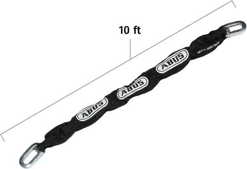 Miniatura 6 de ABUS Cadena de seguridad cuadrada de acero endurecido 10KS de 10 pies x 3/8 pulgadas de grosor para bicicletas, contenedores, remolques