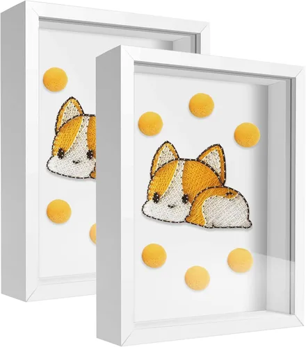 Miniatura 18 de Caja expositora de 8 x 8 pulgadas con calcomanías de letras, vitrina para recuerdos, artículos de bebé, recuerdos de boda, manualidades, boletos