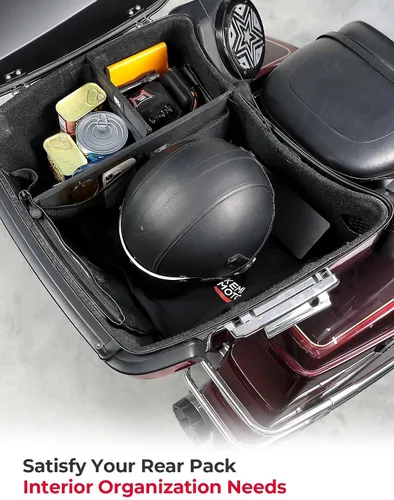 Miniatura 2 de KEMIMOTO Organizador para Tour Pack Bolsa de almacenamiento con bolsillo de malla y divisores compatible con Touring CVO Road Glide Ultra Limited