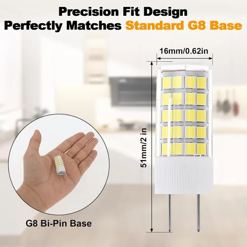 Miniatura 2 de Bombilla LED de vidrio G8 para microondas equivalente a 50 W, 130 V, 5 W, 500 lm, luz blanca diurna, compatible con campana de microondas GE Samsung