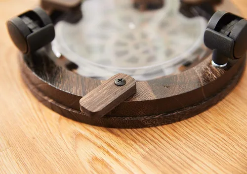 Miniatura 4 de Carrito de madera para plantas, carrito rodante resistente con ruedas giratorias, soporte móvil para macetas, estante redondo para plantas