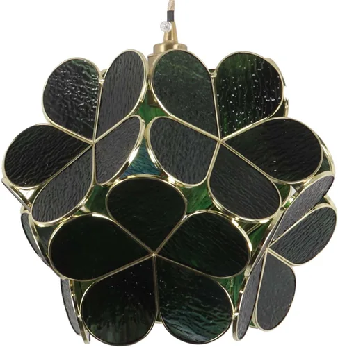 Miniatura 7 de Bieye L10749 - Lámpara colgante de techo de vidrio manchado estilo Tiffany con pantalla de 8 pulgadas de ancho (naranja, 8" flor de cerezo)