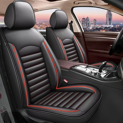 IKABEVEM Fundas para Asientos de Coche Compatibles con Airbag, Impermeables, de Piel Sintética, para Asientos Delanteros de Nissan Frontier