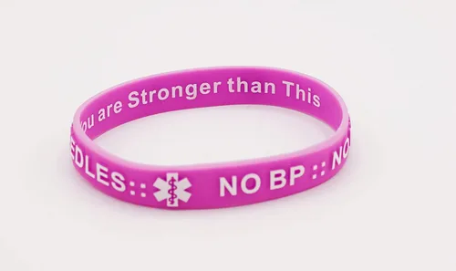 Miniatura 4 de MandM NO BP NO Agujas para Diálisis Linfedema Brazo Alerta Pulseras de silicona Pulseras