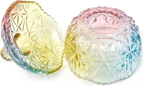 Miniatura 5 de Frasco de vidrio para caramelos de Navidad con relieve de lujo, con tapas, para joyas, tarros de caja de joyería small crown
