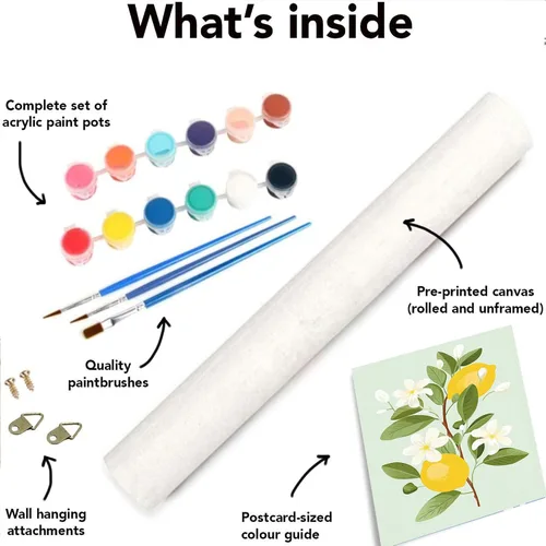 Miniatura 8 de cupmod MT11375-MT11380 - Paquete de 6 pinturas por números para adultos y niños, pintura acrílica por números sobre lienzo sin marco, pintura al