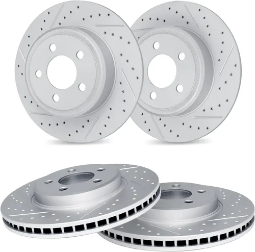 R1 Concepts Rotores de freno delanteros y traseros para Audi Q3, Volkswagen Jetta 2019-2024, Volkswagen Tiguan 2018-2024| Rotores de freno de disco