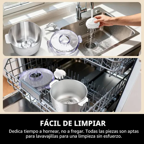 Miniatura 8 de AIZIYO DoughChief, máquina de masa de 5.3 cuartos de galón, mezclador de masa con función de fermentación, cuenco de acero inoxidable 304, tapa
