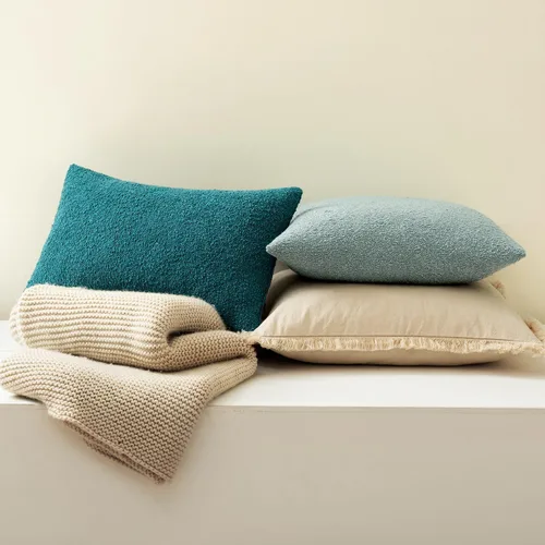 Miniatura 4 de MIULEE Funda de almohada texturizada con diseño de boucle, color azul aguamarina, funda de almohada lumbar sólida, decorativa de primavera, suave