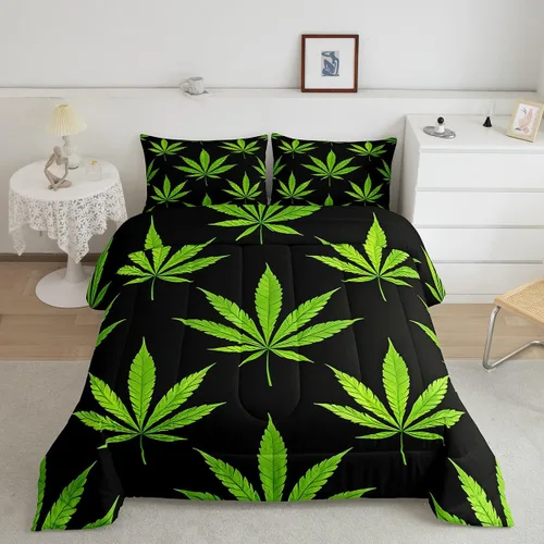 Miniatura 3 de Erosebridal Juego de edredón de hojas bohemias, juego de edredón de hojas exóticas para adultos, juego de ropa de cama rústica tamaño individual