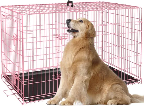 Miniatura 17 de Jaula para perros pequeños de 24 pulgadas, jaulas resistentes para perros pequeños, jaula plegable de alambre de metal con bandejas extraíbles, Negro