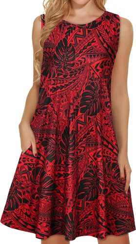 Miniatura 7 de elescat Vestidos de verano para mujer 2025, vestido casual de playa sin mangas con estampado floral, tipo camiseta, suelto y con bolsillos