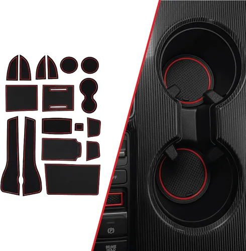 Miniatura 17 de CupHolderHero Compatible con accesorios Honda CR-V 2017-2022 – Insertos de portavasos antipolvo antideslizantes personalizados de alta calidad, Rojo