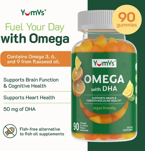 Miniatura 3 de Gomitas veganas de suplemento Omega 3 - Aceite de algas DHA vegano a base de plantas - Alternativa de aceite de pescado con linaza y algas - Sin