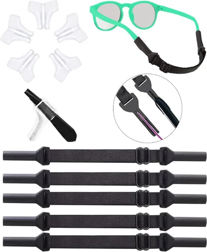 Miniatura 15 de Correa de lentes para niños y niñas (6.5 a 10 pulgadas), correas de silicona para lentes para mujeres y hombres, correa para lentes para niños