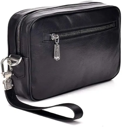 Miniatura 4 de Cuadra Bolsa de documentos para hombre en piel auténtica Stingray negro