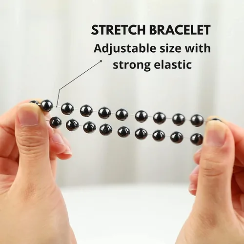 Miniatura 66 de Crystal Vibe Pulseras de cuentas de 0.315 in para mujeres y hombres, pulseras de cristal con piedras preciosas naturales, tamaño elástico ajustable