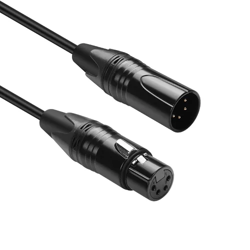 Miniatura 6 de GINTOOYUN Cable DMX de 4 pines de señal XLR macho a hembra DMX512 XLR macho a hembra Cable de señal de luz de escenario con conectores metálicos