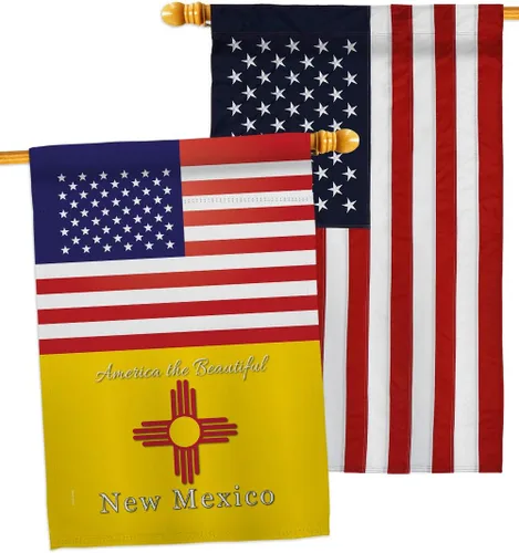 Paquete de banderas de Estados Unidos para casa de México, con bordado de Estados Unidos, pequeño y decorativo, 11.0 x 15.7 in