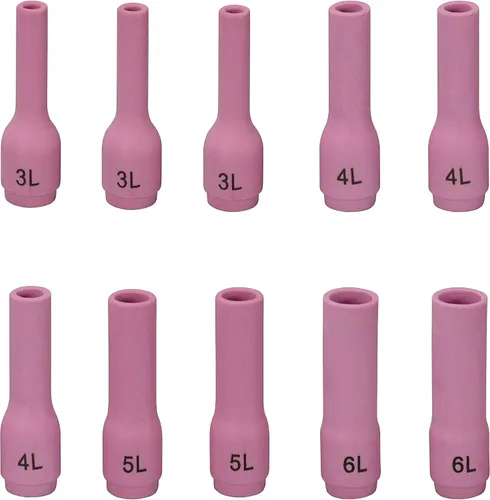 RIVERWELD Boquillas de alúmina TIG tazas de cerámica largas 796F70 3L # 3/16 "0.197 in 796F71 4L # 1/4 "0.256 in 796F72 5L # 5/16" 0.315 in 796F73