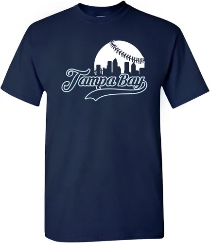 Miniatura 3 de Xtreme Apparrel Cityscape Skyline - Camiseta para hombre para fanáticos del béisbol Miami - Camisa negra