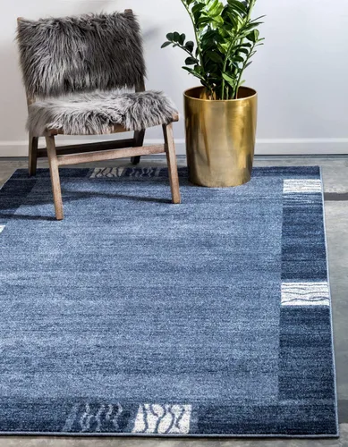 Unique Loom Del Mar Collection - Alfombra de área Sarah (2' 2" x 3' 1", rectangular, azul claro/azul)